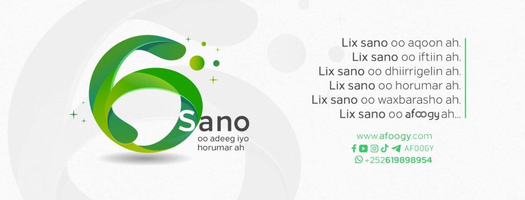 6 Sano oo Aqooneed! Sanadguurada 6aad ee Afoogy